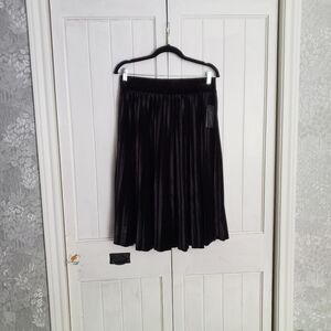 Velvet pleated skirt.